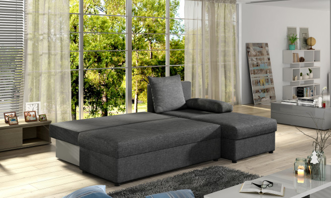 Modern sleeper sofa couch upholstery seating suite L-shape fabric upholstery sofas leather