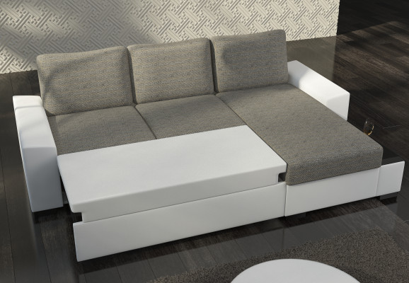 Living area corner sofa Negro bed function couch leather textile sofas sleep