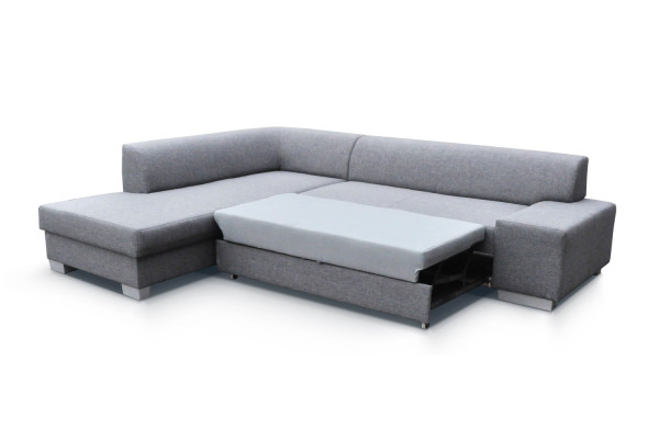 Modern design corner sofa Porto with bed function, textile couches, sofa bed