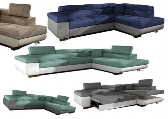 Classic design corner sofa, couches, bed function couch, upholstery, textile sofas.