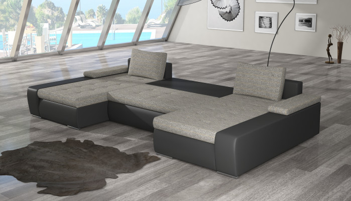 Living room landscape leather sofa couch upholstery seat corner sofa set
