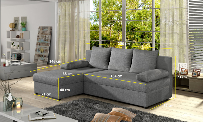 Modern sleeper sofa couch upholstery seating suite L-shape fabric upholstery sofas leather
