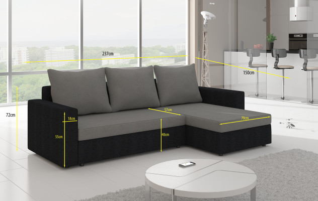Classic corner sofa bed couch upholstered corner suite corner sofa bed function