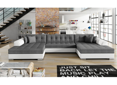 Design corner sofa, sleeper sofa, bed function, couch, leather upholstery, fabric sofas new 1070
