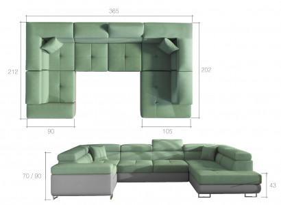 Sectional sofa, sleeper sofa, couch, upholstery, corner suite, bed function