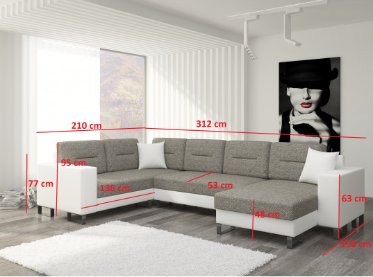 U-shaped living area modern living room corner sofa couch corner set