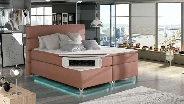 Box spring bed 180x200cm beds hotel leather complete bed frame topper
