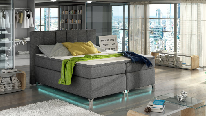Boxspring bed 180x200cm hotel beds leather complete bed box topper