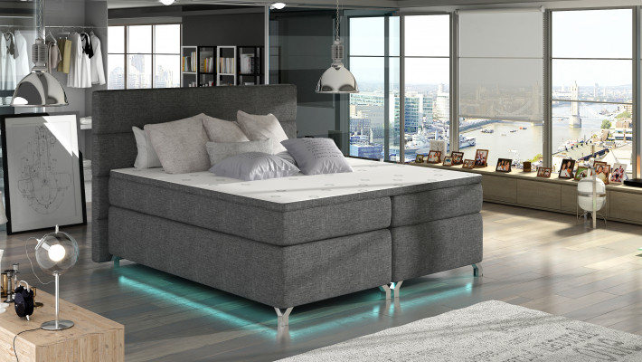 Box spring bed 180x200cm beds hotel leather complete bed frame topper