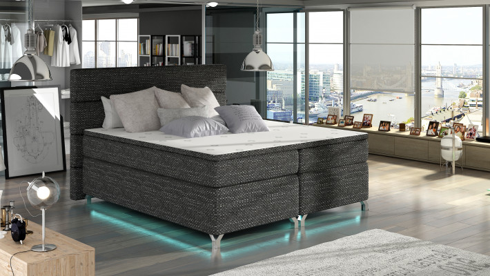Box spring bed 180x200cm beds hotel leather complete bed frame topper