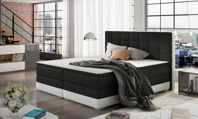 Leather bed upholstered bed box spring beds bed frame 180x200cm mattress