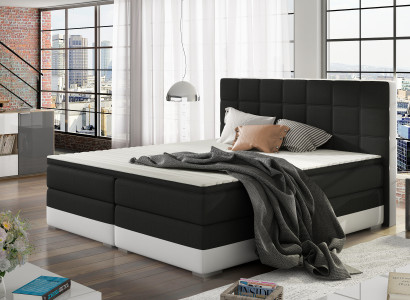 Leather bed upholstered bed box spring beds bed frame 180x200cm mattress