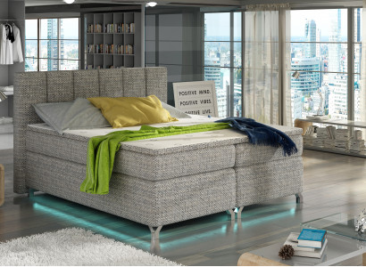 Boxspring bed 180x200cm hotel beds leather complete bed box topper