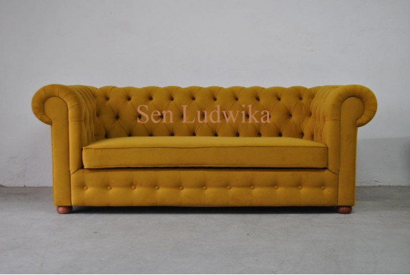 Chesterfield three-seater velvet couch cushion sleep sofa couch bed function new