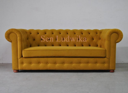 Chesterfield three-seater velvet couch cushion sleep sofa couch bed function new