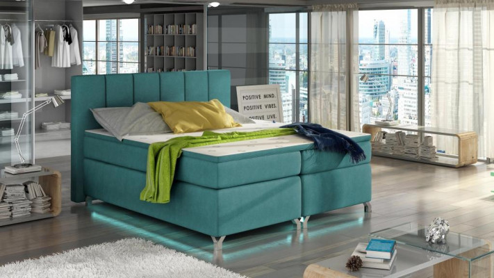 Luxury Designer Upholstered Bed Bed Beds Designer Bed Box Spring Fabric 180x200 New