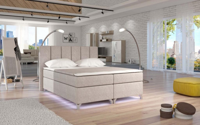 Luxury Designer Upholstered Bed Bed Beds Designer Bed Box Spring Fabric 180x200 New
