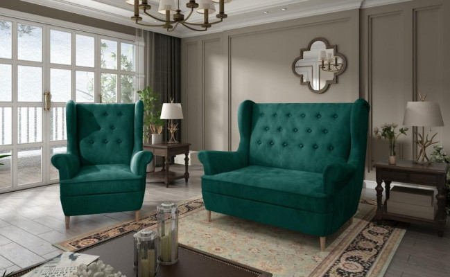 Gray fabric Chesterfield sofa set 2+1 seater sofa couch upholstered velvet