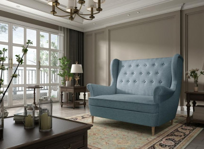 Bank Chesterfield Two-Seater 2-Seater Sofa Couch Upholstered Velvet Sofas