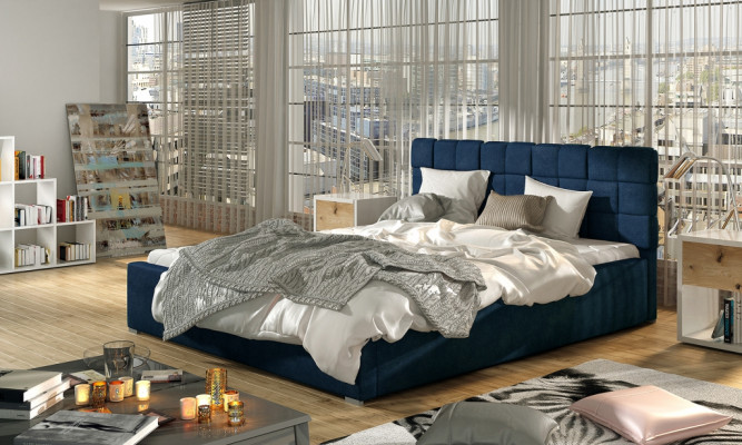 Designer bed, bedroom beds, textile, hotel luxury upholstery 200x200cm