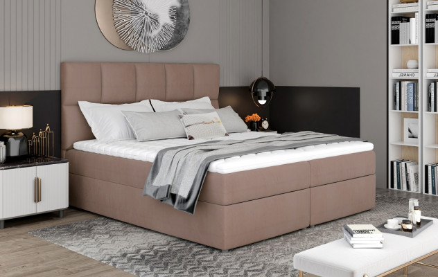 Designer upholstered bed, bed, beds, double bed, marital bed, designer bed, box spring.