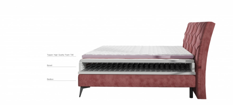 Chesterfield Silver Upholstered Bed Double Bed Big XXL Designer Luxury