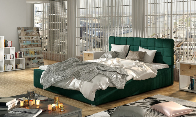 Designer bed, bedroom beds, textile, hotel luxury upholstery 200x200cm