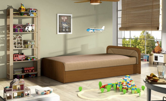 Children's room upholstered bed bed beds wood sleep sofa mattress 80x190cm new