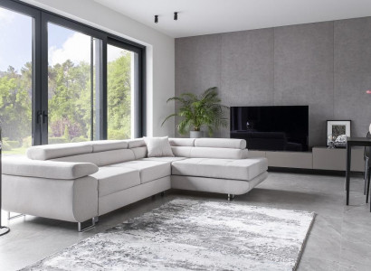 Living landscape L shape corner sofa textile design upholstery set sofa corner corner couch