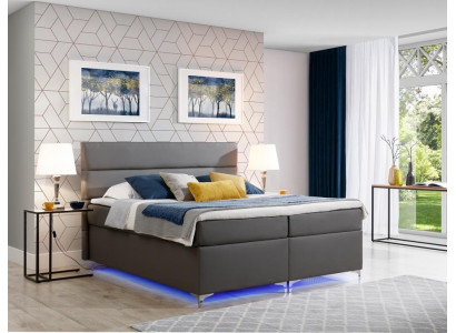 Box spring bed double bed leather bed beds upholstered bedroom furniture 180x200