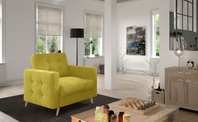 Armchair Designer Chair Upholstered Relax Fabric Textile Lounge New Television 1-Seater