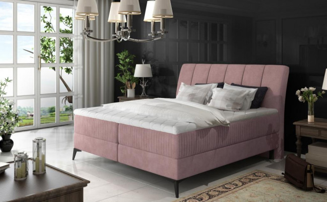 Upholstered Design Bed Luxury Double Hotel Beds Matrimonial Sleeping Room Textile 180x200cm