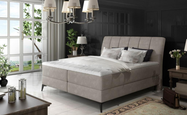 Upholstered Design Bed Luxury Double Hotel Beds Matrimonial Sleeping Room Textile 180x200cm