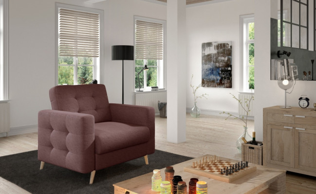 Armchair Designer Chair Upholstered Relax Fabric Textile Lounge New Television 1-Seater