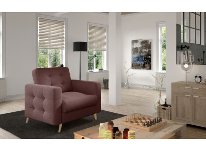 Armchair Designer Chair Upholstered Relax Fabric Textile Lounge New Television 1-Seater