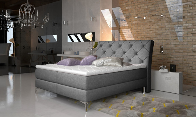 Designer bed bedroom beds textile hotel upholstery chesterfield box spring