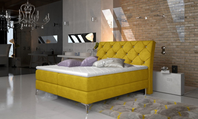 Designer bed bedroom beds textile hotel upholstery chesterfield box spring
