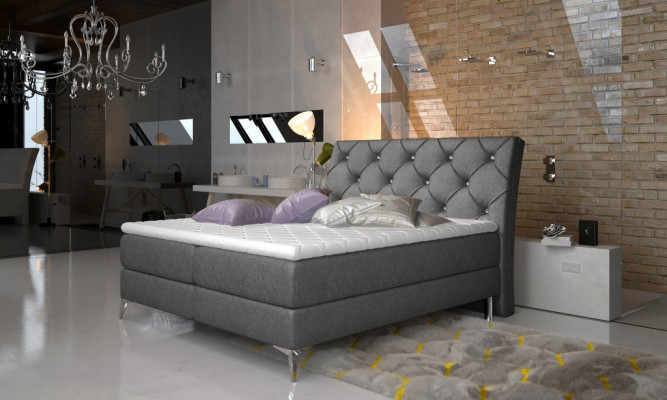 Designer bed bedroom beds textile hotel upholstery chesterfield box spring