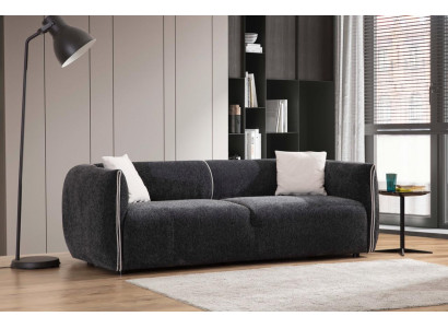 Sofa 3 seater luxury living room furniture fabric couches three-seater gray new