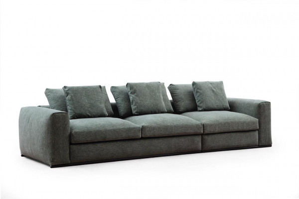 Living room sofa 4-seater modern couch upholstered seating sofa green wood