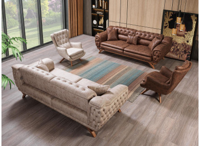Sofa set 3 3 1 1-seater couch upholstery Chesterfield set seating furniture
