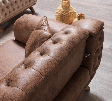 Sofa set 3+3+1 seater furniture set design sofas faux leather Chesterfield