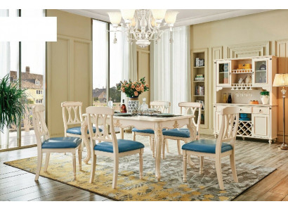 Dining room furniture dining table 6 x chair dining set wood kitchen group suite new 7-piece set.