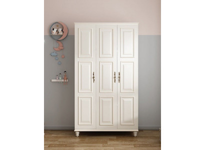 Wardrobe Country Style Furniture Classic Cabinet Wood Bedroom White