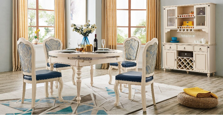 Classic dining room suite table with 4 chair set chair group tables 5-piece set
