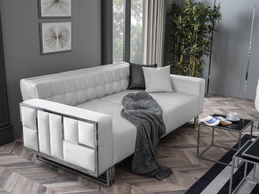 Adjustable Multifunction Couch Sofa Two-Seater Design Sofas White