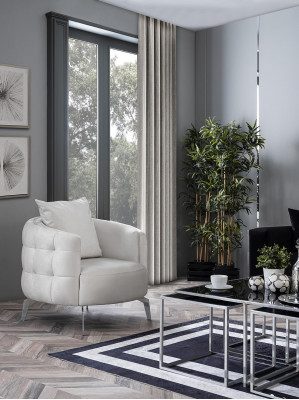 Round armchair upholstery couch relax waiting room law office practice hotel