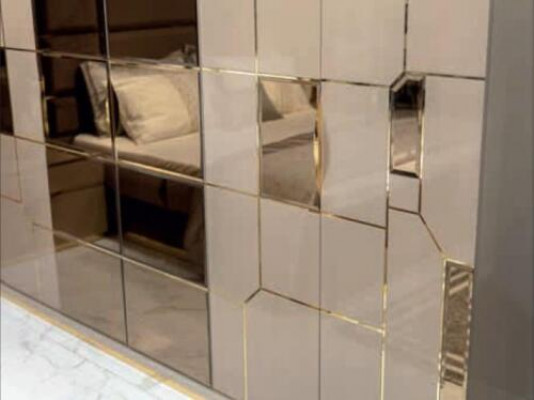 Wardrobe mirror luxury cabinet bedroom cabinets furniture