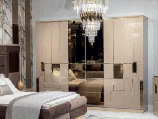 Wardrobe mirror luxury cabinet bedroom cabinets furniture