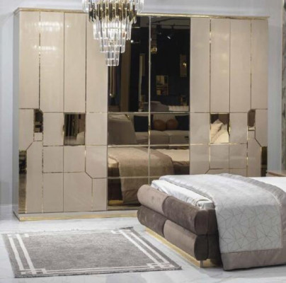 Wardrobe mirror luxury cabinet bedroom cabinets furniture